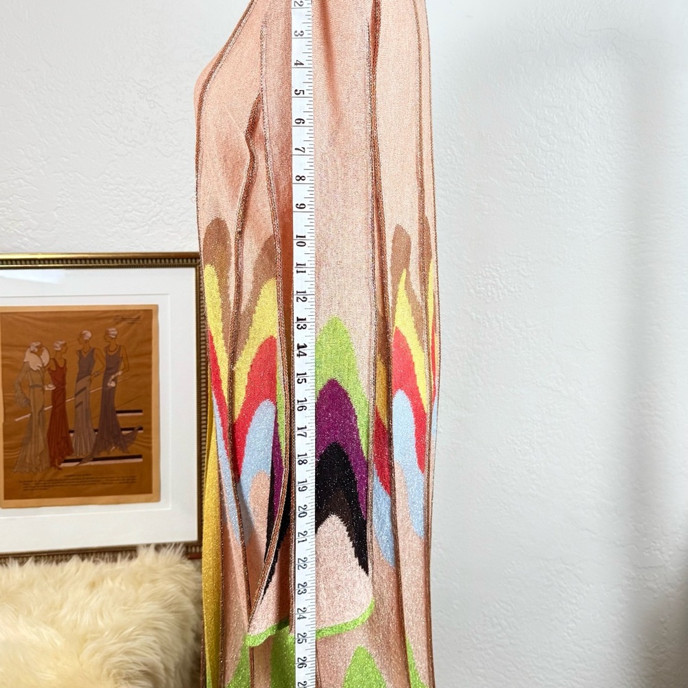 M Missoni Metallic Knit Maxi Duster Cardigan Multicolor Zig Zag IT 44 US 10 - Picture 16 of 16